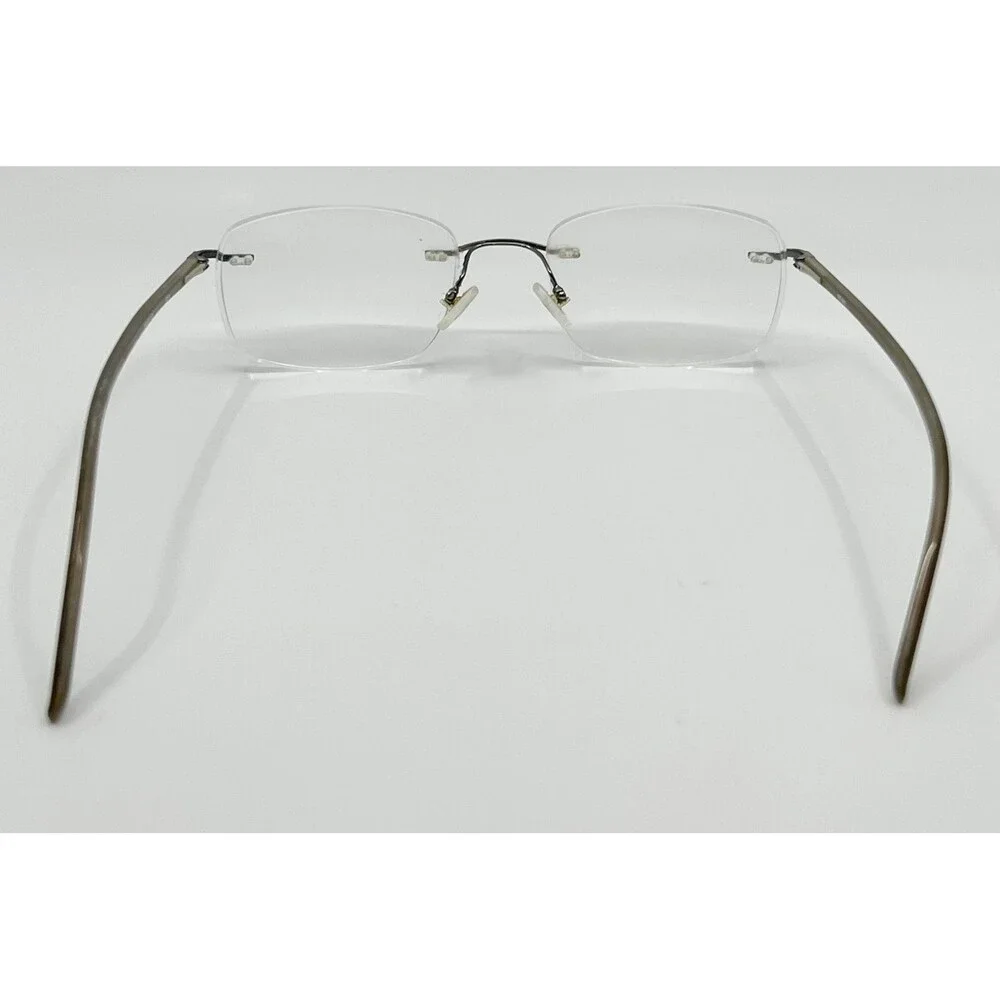 No Brand Eyeglass Frames Mens Gunmetal Rimless Rectangle NR-363 54-21-145